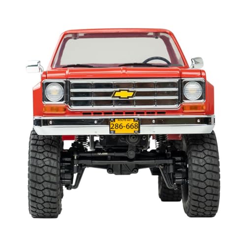 ecdiykit FMS 1/18 Chevrolet K10 RC Truck FCX18, Officially Licensed 4WD 2.4GHz RC Crawler 2 Speeds Switch with 900mah Battery and LED Lights, Off-Road RC Model for Adults, Red(U.S. Shipments)