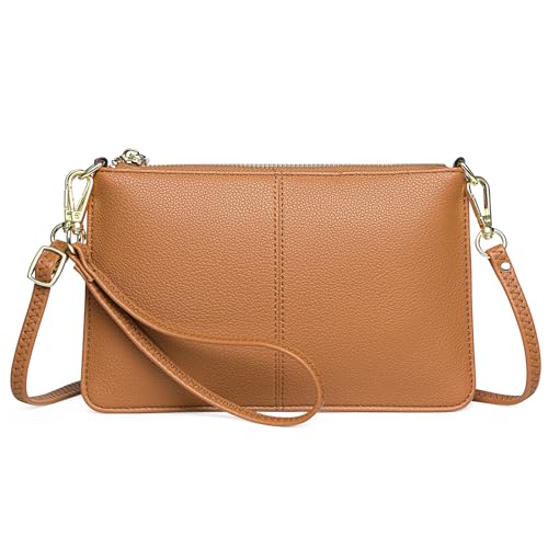 SENDEFN Leather Wristlet Clutch Small Women Crossbody Shoulder Bag Wallet Purses RIFD Card Slots