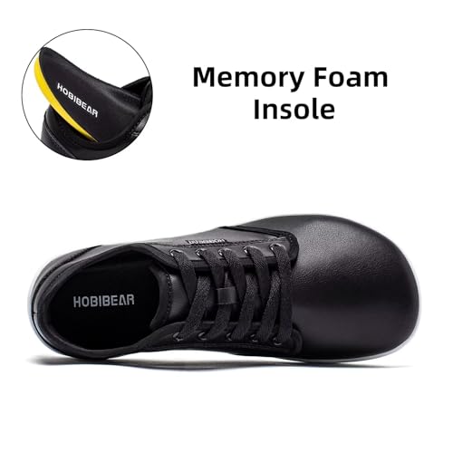 Miniatura 5 de Hobibear Unisex Amplia Descalzo Zapatos Para Hombres Womens Minimalista Zapatillas Zero Drop Zapatos Ligeros Cómodo Blanco Y Negro,Eu 42