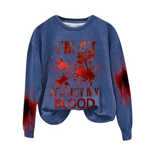Sweat-shirt pour femme bleu XXL idéal pour les soirées décontractées