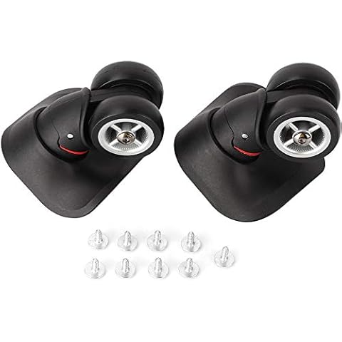 Germerse Luggage Wheels, 1 Pair Black Double Bearing Mute Suitcase Wheel Replacement Repair Swivel Caster Luggage Parts for Suitcase Wheels Replacement Cover