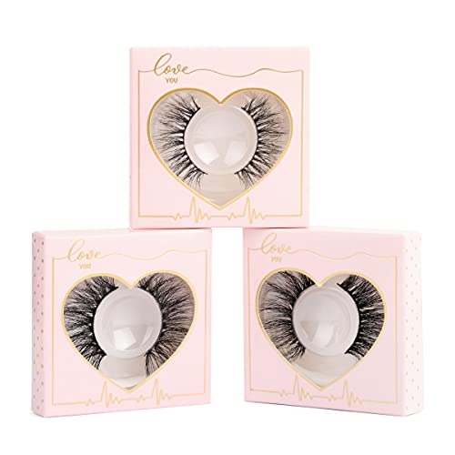Barbiely 20mm Real Mink Lashes, 3D Mink Natural Lashes, 100% Mink Lashes, Thick HandMade Full Strip Eyelashes, 6D Fluffy Mink Lashes, Cruelty Free Luxury Makeup Dramatic Lashes(3 Pairs)