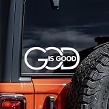 2Pack GOD is Good Vinyl Decal 5.91"*2.36"- Bold Lettering for Car, Truck, SUV, Laptop, Window, Faith-Based Inspirational Design, Waterproof & Durable Car Decal Sticker |#AZ96 (White)