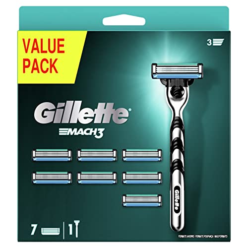 Foto von Gillette Mach3 Nassrasierer Herren, Rasierer + 8 Rasierklingen mit 3-fach Klinge, Geschenk Männer
