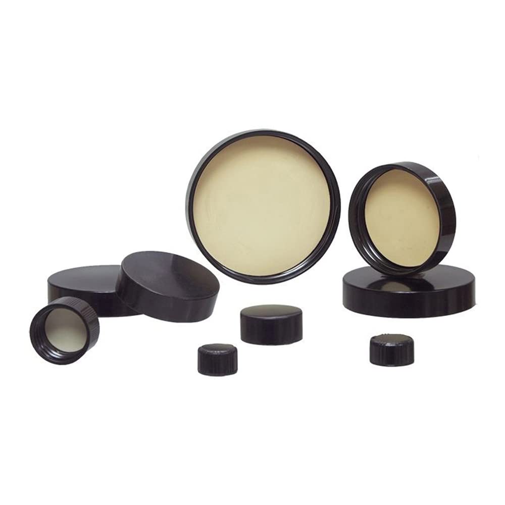 Qorpak CAP-00476 38-400 Phenolic Cap with Rubber Liner, Plain, Round, Black (Pack of 5300)