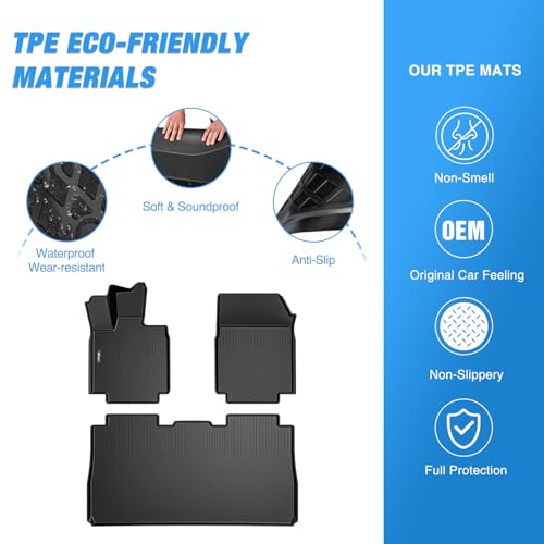 Image of Nilight Floor Mats for Tesla Cybertruck Cyber Truck 2023 2024 2025 2026 | All Weather Custom Fit Heavy Duty Floor Liners