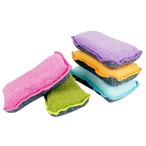 Healifty 5 Piezas Esponjas para Limpieza de Cocina Doble Cara Esponja de Fregar Multiusos para Platos y Superficies Resistentes y Fáciles de Usar Color Aleatorio Color Aleatorio