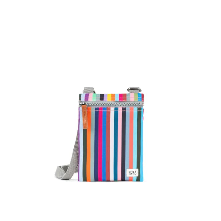 Sac à dos Roka London Chelsea X-Small en toile recyclée à rayures multicolores