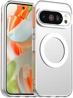 Case for (Compatible with For Google Pixel 10/10 Pro) Magnetic Charging, Ultra Thin Shockproof Matte Hard PC Mobile Phone Case, Translucent Soft Silicone TPU Bumper Protective Case (White)