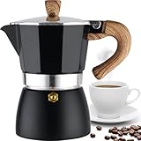Kaffeemaschinen für den Herd, kleine Mokka-Kaffeemaschine, Espressokocher für 3 Tassen, 142 ml, italienische Aluminium-Mokka-Perkolator-Tasse, Herdplatte, Kaffeekanne für Mokka, Cappuccino, Latte für
