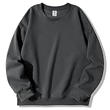 [SLEEPSINERO] トレーナー レディース 長袖 トップス 【体型カバー・ゆったり着痩せ】 オーバーサイズ 綿 スウェット パーカー 着回し 大きいサイズ カジュアル ビッグシルエット ロングtシャツ 無地 おしゃれ シンプル 長め (XL,ダークグレー)