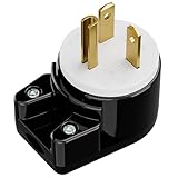 USA 3-Prong Male AC Plug, Right Angle ETL Nema 5-20P 3 Pole DIY Rewirable, 20A 125V USA 3Pin AC Connector, 12 Direction Rotatable Plug