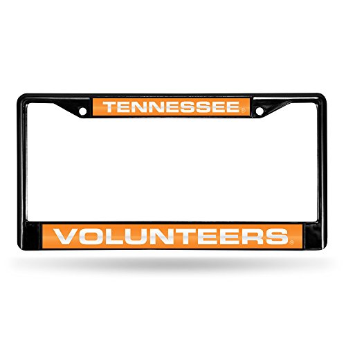 Rico Industries NCAA Tennessee Volunteers Black Black Laser Cut Chrome Frame 12" x 6" 12" x 6" Black Laser Cut Chrome Frame - Car/Truck/SUV Automobile Accessory