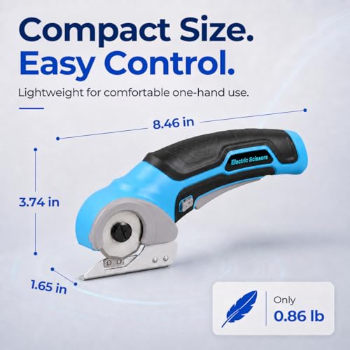 Wild Edge Cordless Electric Scissors, Electric Box Cutter for Cardboard with 2 Blades, Rapid Charger & Case, 4V 2500mAh Long-Runtime Battery - Cuts Cardboard, Fabric, Carpet & More by Wild Edge - Image 3