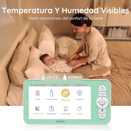 Miniatura 8 de Boifun 2k Camara Vigilancia Bebe, Luz Nocturna Infantil, Teléfono Móvil Y Monitor 5 , Monitoreo De Movimiento, Seguimiento Automático 360 , Alarma De Área Personalizada, Zoom 4x, Material Abs Seguro