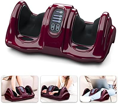 ARLIME Foot Massager Machine with Remote Shiatsu Foot Massager for Pain Relief, Plantar Fasciitis, Blood Circulation, Calf and Foot Massager Deep Kneading for Calf Leg Ankle, 4 Massage Modes, Burgundy