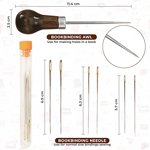 Beauty In Ashes Book Binding Kit For Beginners - Book Binding Materials - 21 Piece Bookbinding Supplies - Book Making Kit - Leather Sewing - Leather Thread - Binding Tool - Book Repair #TOP2