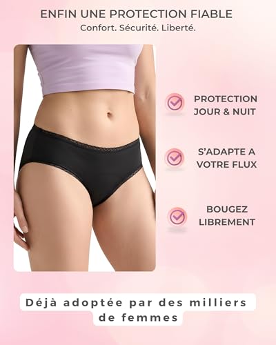 MOOPRA Lot 3 Culottes Menstruelles Ultra Absorbantes idéales Flux Abondants – vue 3