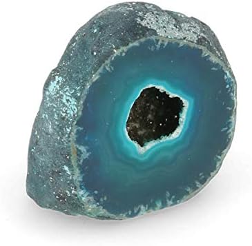 Serafino Genuine Brazilian Agate Geode Blue Green (Green Teal)