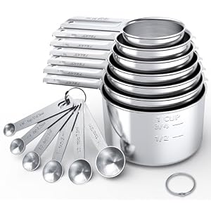 Stainless Steel Measuring Cups & Spoons Set,Coffee Scoop Spoon
