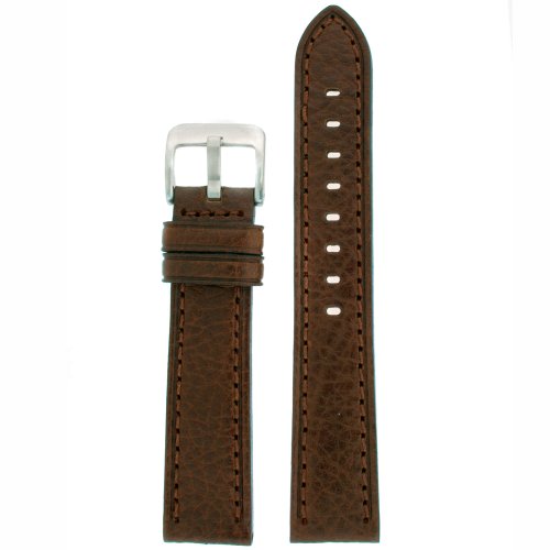 Tech Swiss Watch Band Dark Brown Genuine Leather 22 millimeter