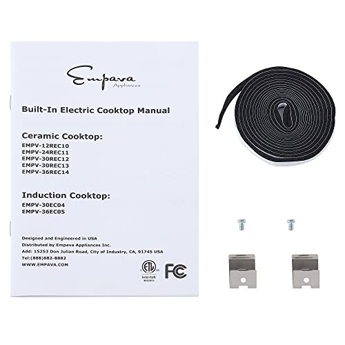 Empava 24" Electric Radiant Cooktop 4 Burners Stove Top With 1-99 Minutes Timer And 9 Heating Levels Smooth Glass Surface In Black, 24 Inch #TOP6