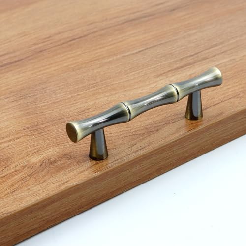 Tighall 2PCS Bamboo Pull, Bronze Antique Brass Zinc Alloy Cabinet Handles, 2.5 Inch Hole Distance, Decorative Retro Solid Furniture Pull Knob by Tighall - Image 6
