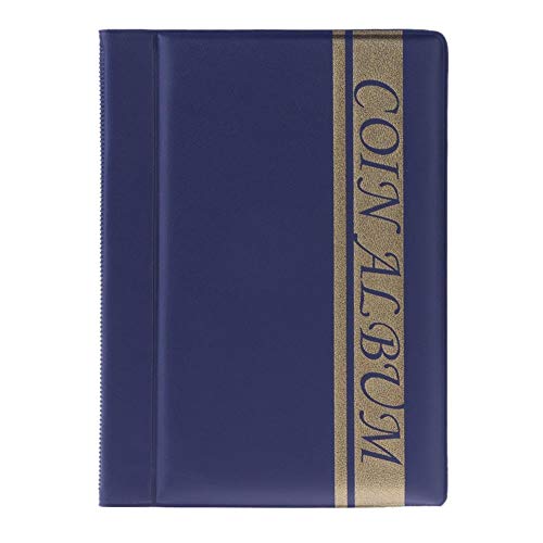 Bswefty 120 Pockets Coins Album Collection Book Commemorative Coin Storage Holders Album Book for Coin Collector Gifts (Color : Blue)