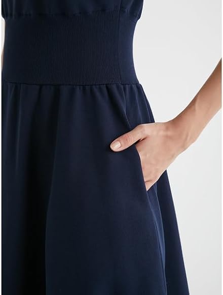 Amazon.co.jp: [セルフォード] ドレープネックニットワンピース 