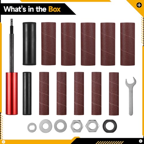 image for Tideme Portable Spindle Sander Drum Set, Hand-Held Rubber Sanding Drum