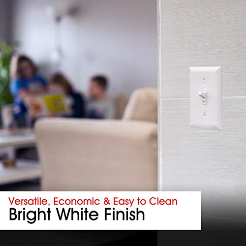 Power Gear Single Oversized Wall Plate Cover, 1 Gang, Light Switch Cover, 3.1” X 4.9”, Outlet Covers, Screws Included, White, 30598 #TOP3