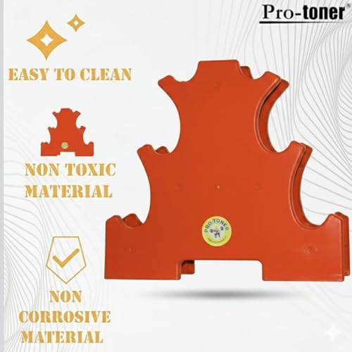 Image of Protoner PVC Dumbbell Rack for 3 Pairs, 20 kg Weight Capacity (Orange)