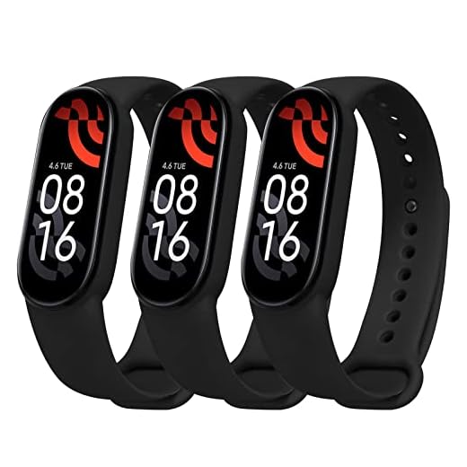 Ainiv 3 Piezas Correa de Silicona suave Compatible con Pulsera Xiaomi Mi Band 5 /Mi Band 6 /Mi Band 7, Pulseras de Repuesto, Resistente al Sudor (Negro/Negro/Negro)