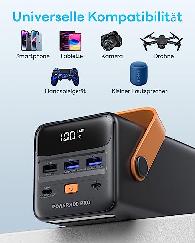 Powerbank 65W Poweradd Pro mit 50000mAh und PD Funktion