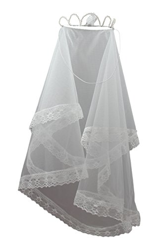 Girl's First Holy Communion Crown of Pearl Veil Catholic Religious Sacraments
