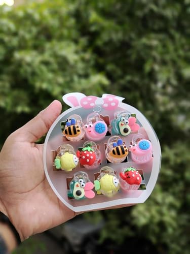 Image of ANNA CREATIONS Baby Girls Mini Hair Claw Clips Fruits Shape Cute Butterfly Non Slip Cute Pattern Baby Hair Clip Girls Hair Accessories for Kids Girls Multicolor Set of 10 Pcs