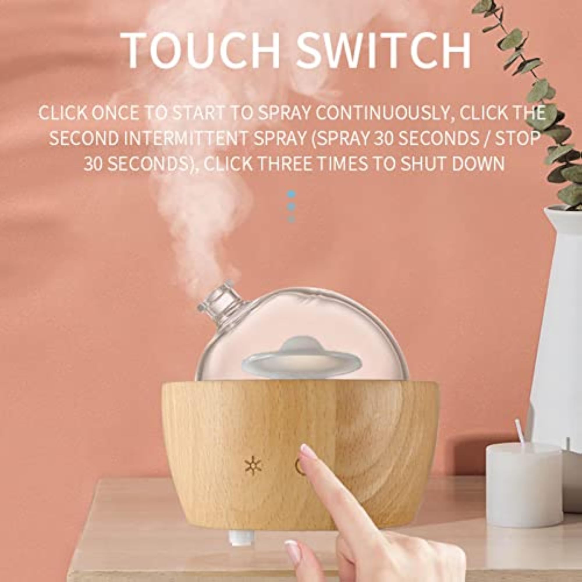 Wood Mist Essential Diffuser for Bedside Office