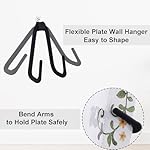 Wall Plate Hangers for 6-12 inches Plate, Adjustable Plate Stand Holder, Silicone Coating Vertical Plate Display, Black Small Size 4 Pack - Image 5