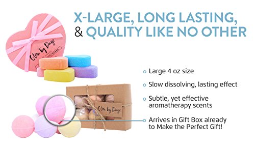 Glow By Daye All Natural Bathbomb Gift Set With Essential Oils And Therapeutic Salts For Muscle And Joint Therapy, Set Of 6, 4 Oz Balls #TOP2