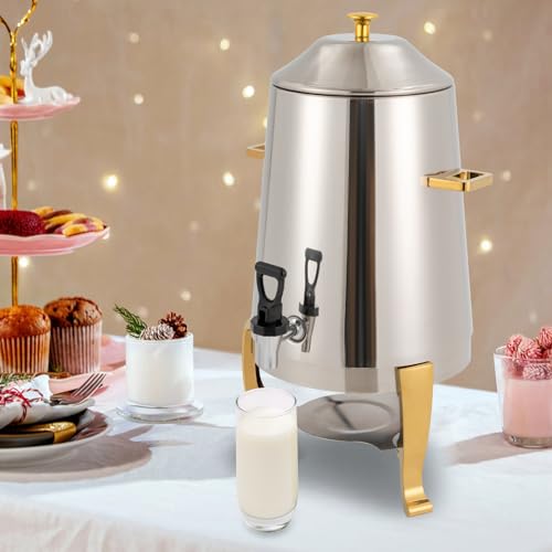 13L Hot Beverage Dispenser, Stainless Steel Coffee Chafer Urn Hot Drinks Dispenser with Spigot And Fuel Tray for Parties Event Buffet Catering (3.5 Gallon)