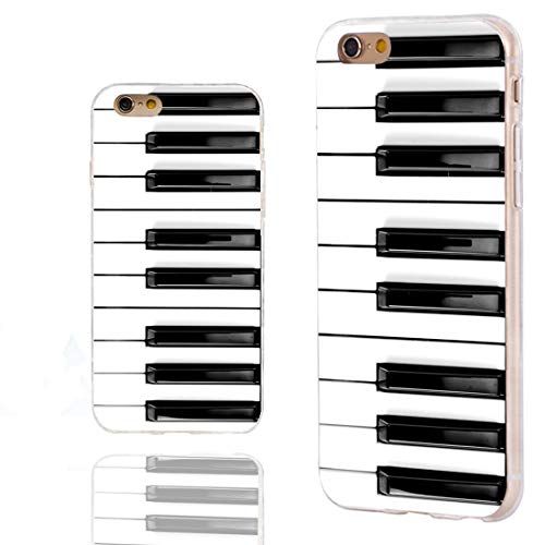 ChiChiC iPhone 6s Case Cute,iPhone 6 Case Cool,Full Protective Slim Flexible Soft TPU Rubber Clear Cases with Design for iPhone 6s 6 4.7 Inch,Music Design Funny Black White Piano Key