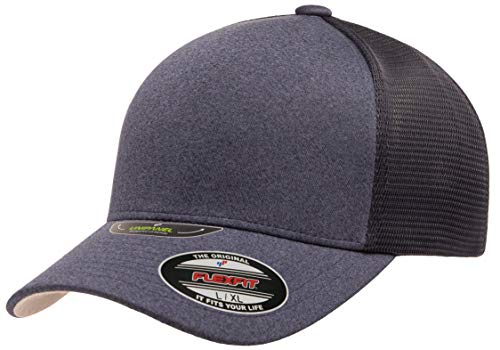 Flexfit Melange Unipanel Trucker Cap, Navy, L-XL