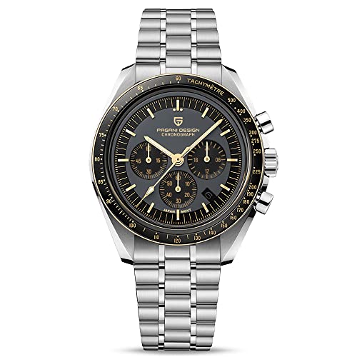 Pagani Design 007 Seamaster Automatic Diving Watches for Men Stainless Steel Milanese Bracelet, Ceramic Bezel, Sapphire Curved Mirror, Waterproof Mechancial Wrist Watch