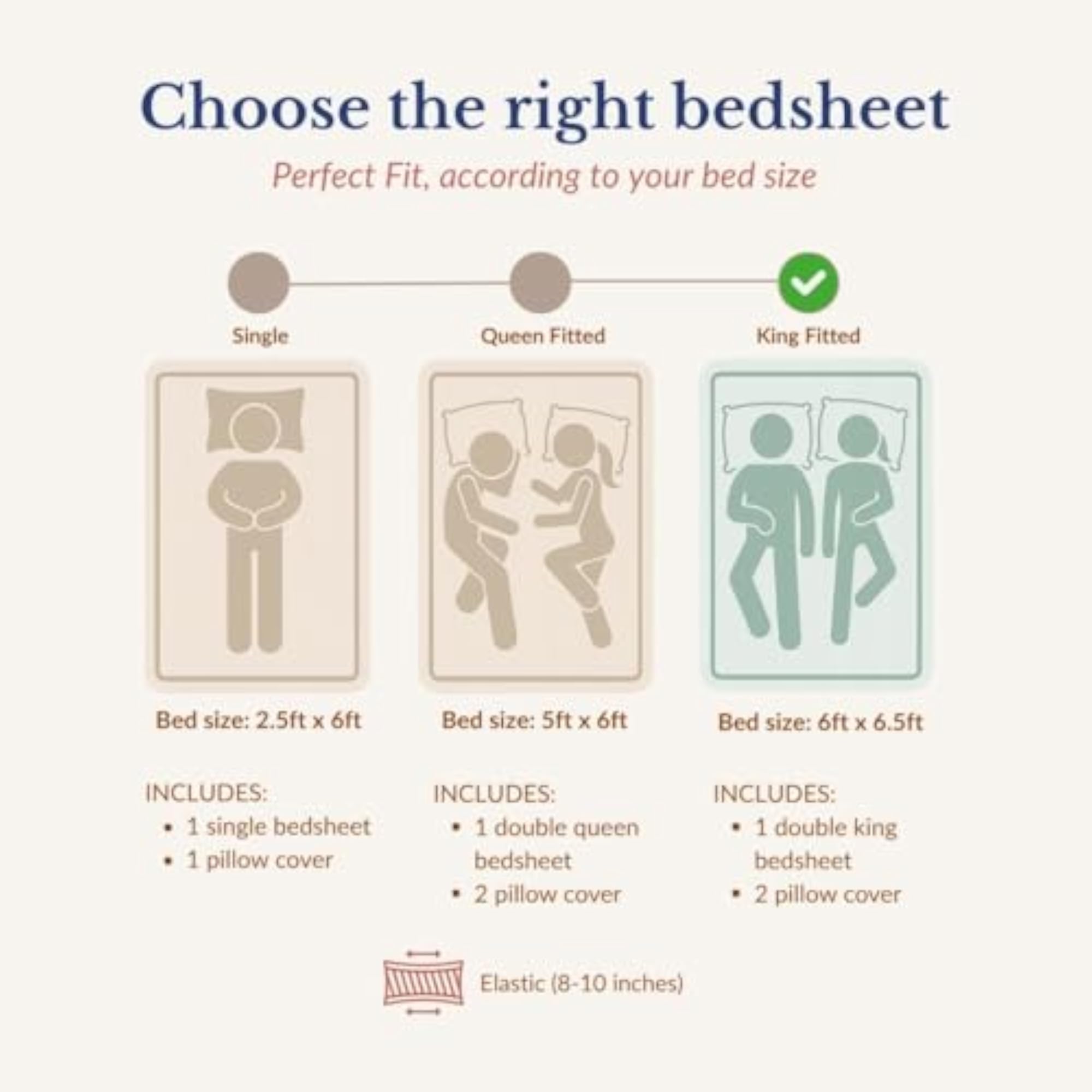 King Size Fitted Bedsheet with Elastic