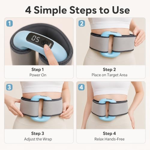 Image of Bitronix Belly Fat Burner Massage Belt for Women and Men, Slim Electric Fascia Pulse Massager with Warming Mode, 3 Action Settings, 5 Power Grades, LED Indicator and Adjustable Body Wrap (multicolor)