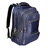 Mochila Impermeável Resistente Notebook Alça Reforçada Saída USB Amplo Espaço Viagem Executiva Escolar Faculdade Trabalho Unissex (Azul)