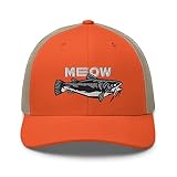 Humorous Catfish Trucker Hat, Rustic Orange/ Khaki, One Size