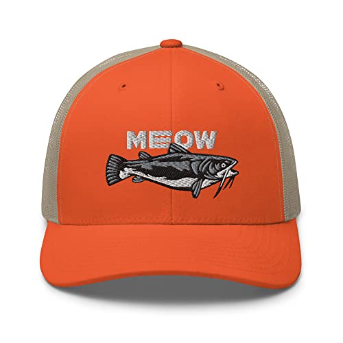 Humorous Catfish Trucker Hat, Rustic Orange/ Khaki, One Size #TOP9