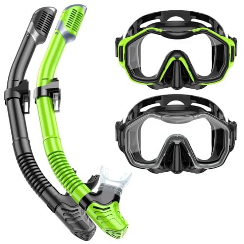 Snorkeling Gear for Adult Kid - Anti-Fog Mask with Top Dry Valve