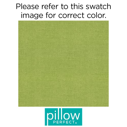 Pillow Perfect Pompeii Solid Indoor/Outdoor Patio Seat Cushions Plush Fiber Fill, Weather And Fade Resistant, Square Corner - 16" X 18.5", Green, 2 Count #TOP26